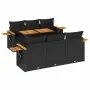 Set sofás jardín y cojines 7 pzas ratán sintético acacia negro von , Gartensets - Ref: Foro24-3327555, Preis: 581,38 €, Rabat...