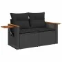 Set sofás jardín y cojines 7 pzas ratán sintético acacia negro by , Garden sets - Ref: Foro24-3327562, Price: 537,75 €, Disco...