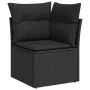 Set sofás jardín y cojines 7 pzas ratán sintético acacia negro by , Garden sets - Ref: Foro24-3327562, Price: 537,75 €, Disco...