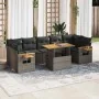 Set sofás jardín y cojines 8 pzas ratán sintético acacia gris by , Garden sets - Ref: Foro24-3327574, Price: 553,48 €, Discou...