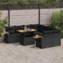 Set sofás jardín y cojines 9 pzas ratán sintético acacia negro by , Garden sets - Ref: Foro24-3327576, Price: 646,20 €, Disco...
