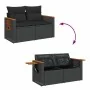 Set sofás jardín y cojines 9 pzas ratán sintético acacia negro by , Garden sets - Ref: Foro24-3327576, Price: 646,20 €, Disco...