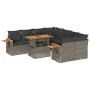 Set sofás jardín y cojines 9 pzas ratán sintético acacia gris by , Garden sets - Ref: Foro24-3327581, Price: 606,85 €, Discou...