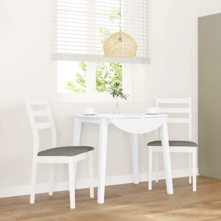 Sillas de comedor con cojines 2uds madera maciza blanco caucho by , dining chairs - Ref: Foro24-4102519, Price: 132,53 €, Dis...