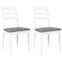 Sillas de comedor con cojines 2uds madera maciza blanco caucho by , dining chairs - Ref: Foro24-4102519, Price: 132,53 €, Dis...