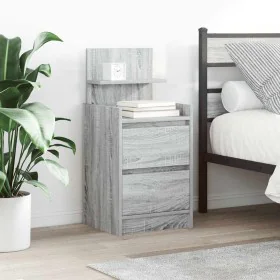 Mesilla de noche con 2 cajones gris Sonoma 38x34x80 cm de , Mesitas de noche - Ref: Foro24-861365, Precio: 55,32 €, Descuento: %
