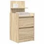 Mesilla de noche con 2 cajones roble Sonoma 38x34x80 cm by , Nightstands - Ref: Foro24-861359, Price: 59,11 €, Discount: %