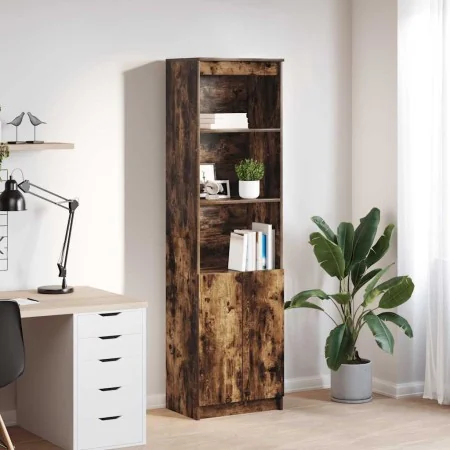 Aparador alto roble ahumado 50x35x180 cm madera de ingeniería de , Aparadores - Ref: Foro24-3328466, Precio: 104,93 €, Descue...