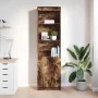 Aparador alto roble ahumado 50x35x180 cm madera de ingeniería de , Aparadores - Ref: Foro24-3328466, Precio: 104,93 €, Descue...