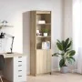 Aparador alto roble Sonoma 50x35x180 cm madera de ingeniería de , Aparadores - Ref: Foro24-3328464, Precio: 102,74 €, Descuen...