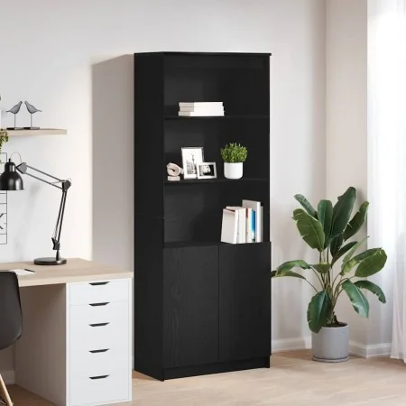 Aparador alto roble negro 70x35x180 cm madera de ingeniería by , Sideboards - Ref: Foro24-3328472, Price: 126,77 €, Discount: %