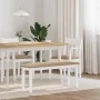 Banco 110 cm madera maciza caucho blanco von , Ess- und Küchenbänke - Ref: Foro24-4102609, Preis: 76,76 €, Rabatt: %