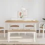 Banco 110 cm madera maciza caucho blanco von , Ess- und Küchenbänke - Ref: Foro24-4102609, Preis: 76,76 €, Rabatt: %