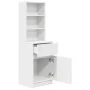 Mesilla de noche de madera de ingeniería blanca 39x35x125 cm de , Mesitas de noche - Ref: Foro24-861310, Precio: 74,34 €, Des...
