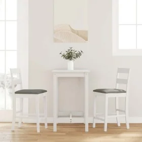 Taburetes de bar con cojines 2 uds madera maciza blanca caucho von , Küchenhocker - Ref: Foro24-4102559, Preis: 134,69 €, Rab...