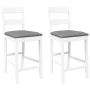 Taburetes de bar con cojines 2 uds madera maciza blanca caucho von , Küchenhocker - Ref: Foro24-4102559, Preis: 134,69 €, Rab...
