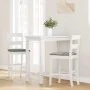 Taburetes de bar con cojines 2 uds madera maciza blanca caucho von , Küchenhocker - Ref: Foro24-4102559, Preis: 134,69 €, Rab...