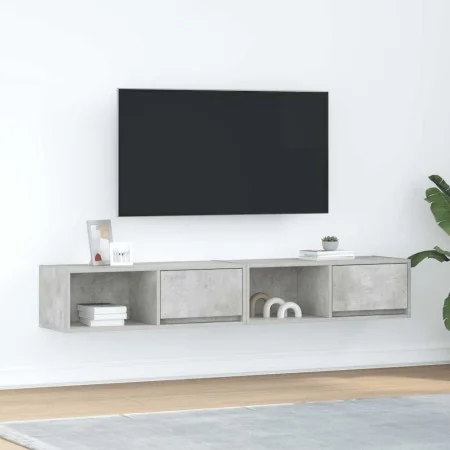 Muebles de TV 2uds madera ingeniería gris hormigón 80x31x25,5cm de , Muebles TV - Ref: Foro24-861461, Precio: 70,79 €, Descue...