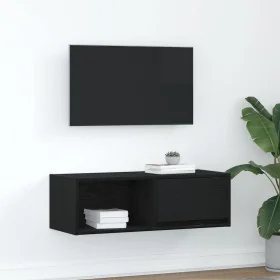Mueble de TV de madera de roble negro 80x31x25,5 cm von , TV-Möbel - Ref: Foro24-861456, Preis: 45,47 €, Rabatt: %