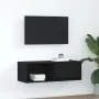 Mueble de TV de madera de roble negro 80x31x25,5 cm by , TV Furniture - Ref: Foro24-861456, Price: 45,47 €, Discount: %