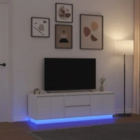 Mueble de TV con luces LED blanco 160,5x41x50 cm von , TV-Möbel - Ref: Foro24-3328426, Preis: 150,62 €, Rabatt: %