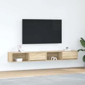 Muebles de TV 2uds Roble Sonoma 100x31x25,5cm Madera ingeniería by , TV Furniture - Ref: Foro24-861477, Price: 89,69 €, Disco...