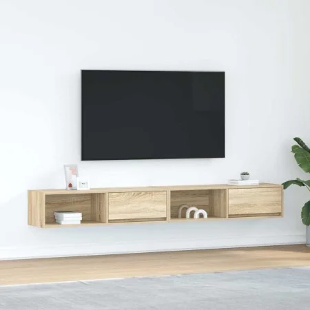 Muebles de TV 2uds Roble Sonoma 100x31x25,5cm Madera ingeniería by , TV Furniture - Ref: Foro24-861477, Price: 89,69 €, Disco...