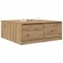 Mesa de centro con cajones roble artesanal 100x100x40 cm by , Coffee table - Ref: Foro24-3328407, Price: 165,33 €, Discount: %