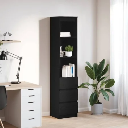 Aparador alto roble negro 37,5x35x180 cm madera de ingeniería by , Sideboards - Ref: Foro24-861662, Price: 99,15 €, Discount: %