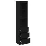 Aparador alto roble negro 37,5x35x180 cm madera de ingeniería by , Sideboards - Ref: Foro24-861662, Price: 99,15 €, Discount: %