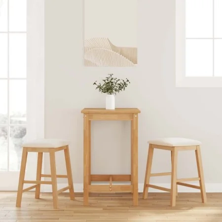 Sillas de bar con cojines 2 uds madera maciza caucho by , Kitchen stools - Ref: Foro24-4102578, Price: 105,37 €, Discount: %