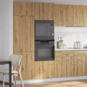 Armario microondas madera ingeniería roble artisan 60x57x207 cm de , Armarios de cocina - Ref: Foro24-3334024, Precio: 196,78...