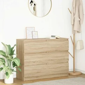 Aparador de madera contrachapada roble sonoma 100x35x76 cm by , Sideboards - Ref: Foro24-3328500, Price: 135,96 €, Discount: %