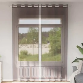 Cortinas de gasa con ojales 2 uds marrón 140x260 cm by , Curtains and curtains - Ref: Foro24-4102069, Price: 15,55 €, Discoun...
