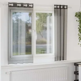 Cortinas de gasa con ojales 2 uds negro140x175 cm von , Vorhänge und Gardinen - Ref: Foro24-4102060, Preis: 13,89 €, Rabatt: %
