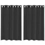 Cortinas de gasa con ojales 2 uds negro140x175 cm de , Cortinas y visillos - Ref: Foro24-4102060, Precio: 13,89 €, Descuento: %