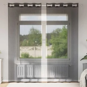 Cortinas de gasa con ojales 2 uds negro140x245 cm by , Curtains and curtains - Ref: Foro24-4102062, Price: 15,26 €, Discount: %