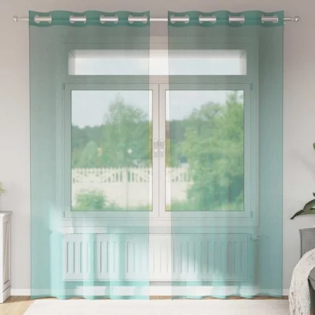 Cortinas de gasa con ojales 2 uds turquesa by , Curtains and curtains - Ref: Foro24-4102146, Price: 15,04 €, Discount: %