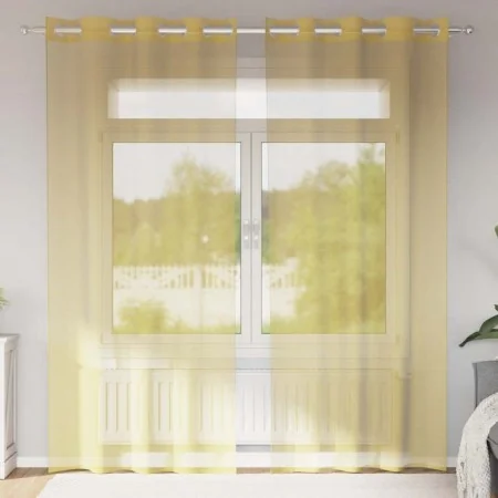 Cortinas de gasa con ojales 2 uds amarillo by , Curtains and curtains - Ref: Foro24-4102133, Price: 14,79 €, Discount: %