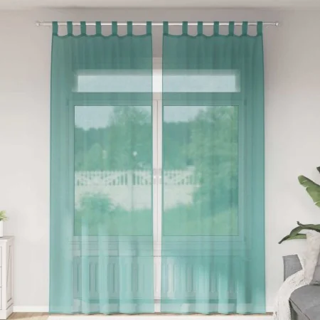 Cortinas de gasa con bolsillos para varillas 2 uds. turquesa von , Vorhänge und Gardinen - Ref: Foro24-4102240, Preis: 15,00 ...