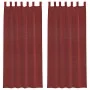 Cortinas de gasa con bolsillos para varillas 2 uds. rojo vino von , Vorhänge und Gardinen - Ref: Foro24-4102249, Preis: 14,65...