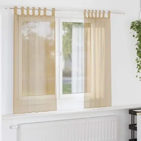 Cortinas de gasa con bolsillos para varillas 2 uds. arena by , Curtains and curtains - Ref: Foro24-4102216, Price: 12,56 €, D...