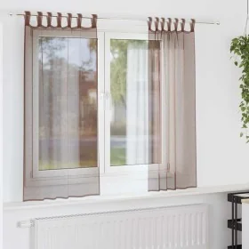 Cortinas de gasa con bolsillos para varillas 2 uds. marrón by , Curtains and curtains - Ref: Foro24-4102171, Price: 12,56 €, ...