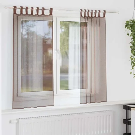 Cortinas de gasa con bolsillos para varillas 2 uds. marrón by , Curtains and curtains - Ref: Foro24-4102171, Price: 12,56 €, ...