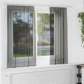Cortinas de gasa con trabillas 2 uds. negro by , Curtains and curtains - Ref: Foro24-4102256, Price: 12,63 €, Discount: %