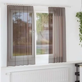 Cortinas de gasa con trabillas 2 uds. marrón by , Curtains and curtains - Ref: Foro24-4102261, Price: 12,63 €, Discount: %