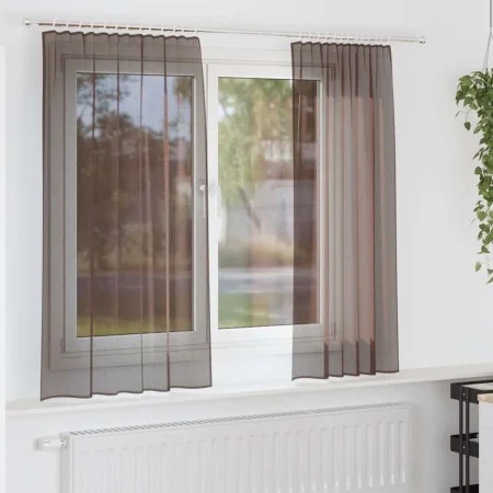 Cortinas de gasa con trabillas 2 uds. marrón by , Curtains and curtains - Ref: Foro24-4102261, Price: 12,63 €, Discount: %