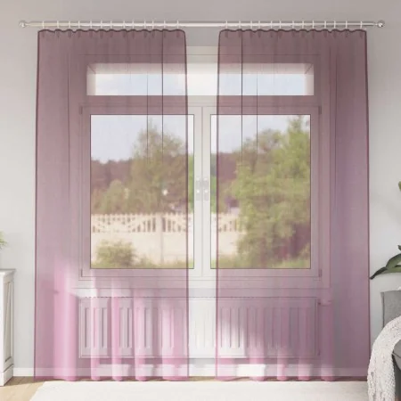 Cortinas de gasa con trabillas 2 uds morado 140x245 cm von , Vorhänge und Gardinen - Ref: Foro24-4102294, Preis: 14,92 €, Rab...