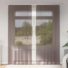 Cortinas de gasa con trabillas 2 uds. marrón by , Curtains and curtains - Ref: Foro24-4102263, Price: 14,28 €, Discount: %