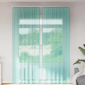 Cortinas de gasa con trabillas 2 uds turquesa 140x260 cm by , Curtains and curtains - Ref: Foro24-4102330, Price: 15,26 €, Di...